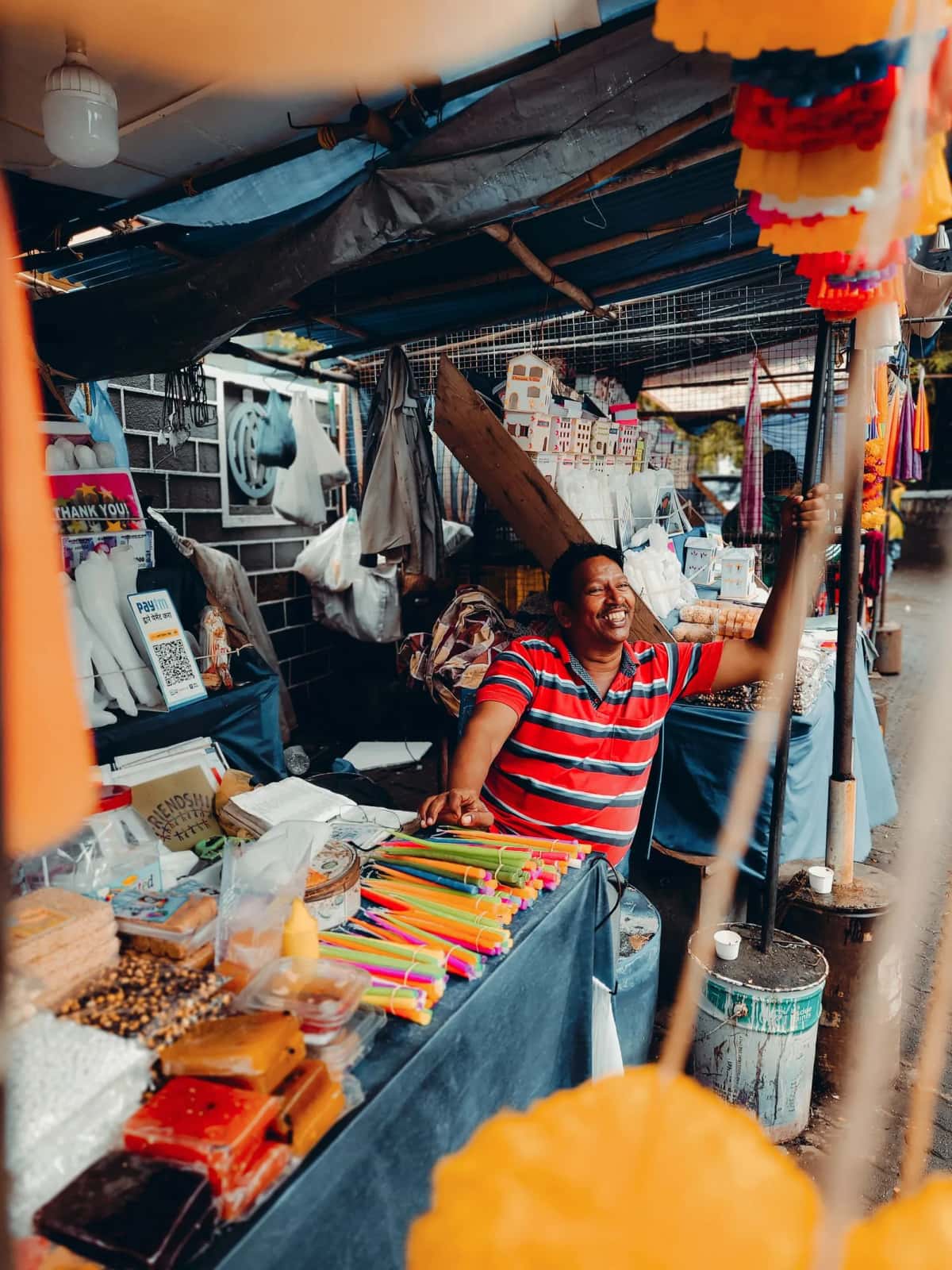 Marché mauricien animé