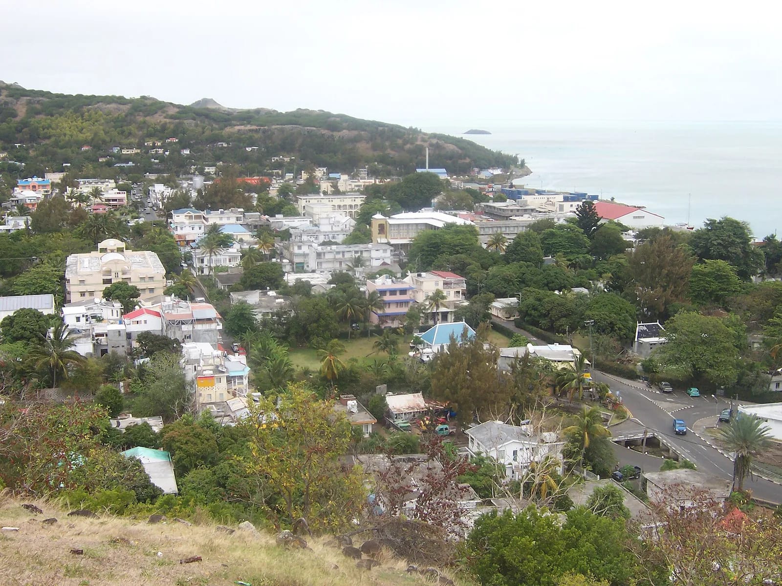 Port Mathurin, capitale de Rodrigues, vue depuis les hauteurs